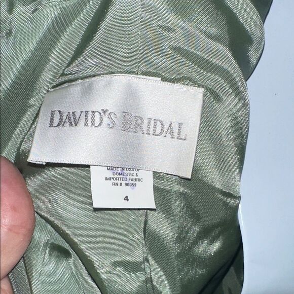 David's Bridal Olive Green Halter Maxi Dress size 4 - Picture 5 of 9